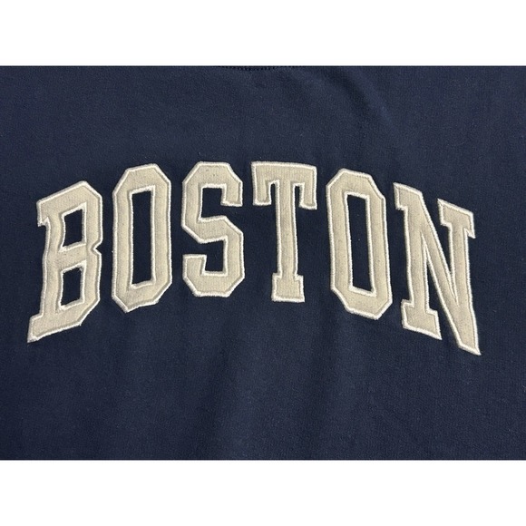 New York Popular Boston Sweatshirt Navy Blue Large Preppy Academic Old Money - Picture 6 of 8